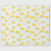 イエロークラウドとブルーレインニュートラルベビーシャワー ラッピングペーパー (フラット)