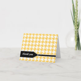 イエロークラシックハウンドトゥース感謝カード サンキューカード