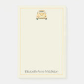 イエロークラシックヴィンテージ乳母車バグカーパーソナライズされた ポストイット (正面)