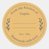 イエロークラフト&ラブラ素朴ベルシール付きメイド ラウンドシール (正面)