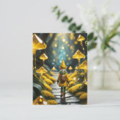 イエロークリスタル小妖精や小人 ポストカード (スタンド正面)