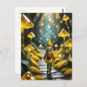 イエロークリスタル小妖精や小人 ポストカード (正面/裏面)