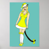 イエロークリスマスキャットガール ポスター (正面)