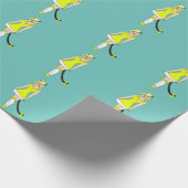 イエロークリスマスキャットガール ラッピングペーパー (角)