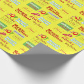 イエロークリスマスシーズンのグリーティングラッピング紙 ラッピングペーパー (角)