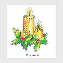 イエロークリスマスステッカー シール