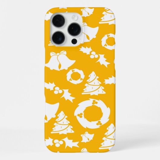 イエロークリスマスパターン iPhoneケース (裏面)
