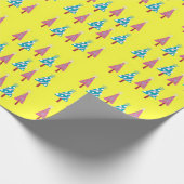 イエロークリスマスピンクブルーラッピング紙 ラッピングペーパー (角)