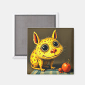 イエロークリッターおもしろいマグネット付きスチルライフアート マグネット (正面/裏面)