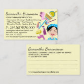 イエロークリーニング清掃の清掃のメイドハウスキーピング 名刺 (正面/裏面)