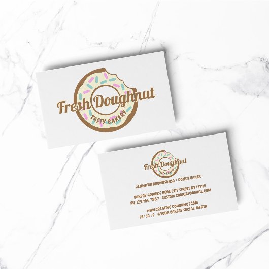 イエロークリームドーナツスウィートクッキー 名刺