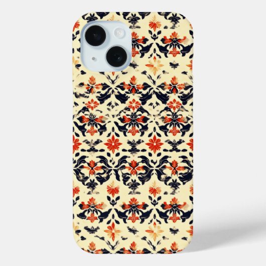 イエロークリームフォークパターン Case-Mate iPhoneケース (裏面)