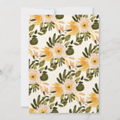 イエロークリームフローラグリーンリースウィート16 招待状 (裏面)