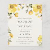 イエロークリーム結婚フローラ予算招待状 (正面)