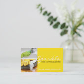 イエロークリーンハウスホームクリーニングクリーナービジネス 名刺 (スタンド正面)