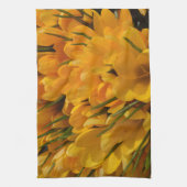 イエロークロスカフラバス – ゴールデンイエローフラワーズドア キッチンタオル (縦)