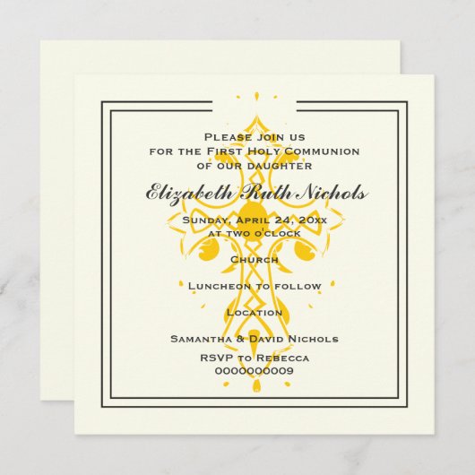 イエロークロスファースト通信の確認 招待状 (正面/裏面)