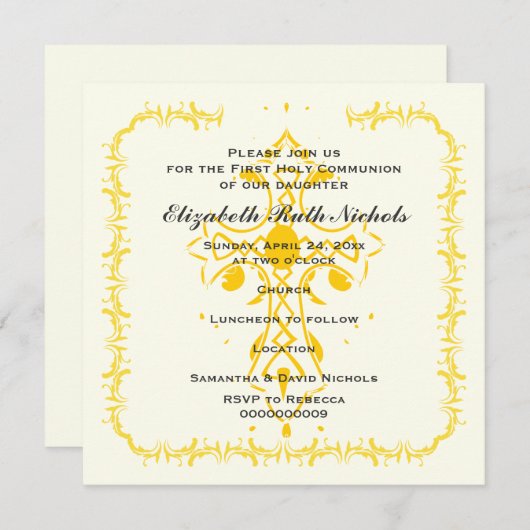 イエロークロスファースト通信の確認 招待状 (正面/裏面)