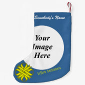 イエロークローバーリボンテンプレートバイケネス・ヨンチッチ スモールクリスマスストッキング (裏面)