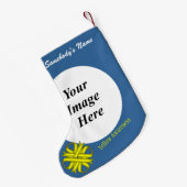 イエロークローバーリボンテンプレートバイケネス・ヨンチッチ スモールクリスマスストッキング (裏面 (吊り時))