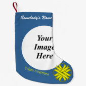 イエロークローバーリボンテンプレートバイケネス・ヨンチッチ スモールクリスマスストッキング (正面)