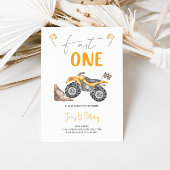 イエロークワッドバイクファストワン誕生日招待状 招待状