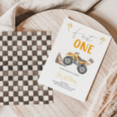 イエロークワッドバイクファストワン誕生日招待状 招待状