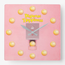 イエローグムボールディスペンサー角壁時計