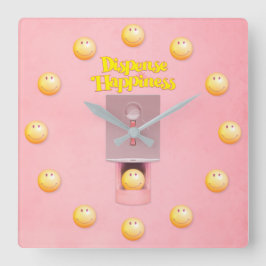 イエローグムボールディスペンサー角壁時計 スクエア壁時計