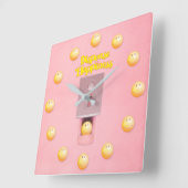 イエローグムボールディスペンサー角壁時計 スクエア壁時計 (傾斜)