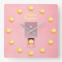 イエローグムボールディスペンサー角壁時計