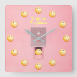 イエローグムボールディスペンサー角壁時計 スクエア壁時計