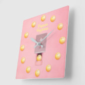 イエローグムボールディスペンサー角壁時計 スクエア壁時計 (傾斜)