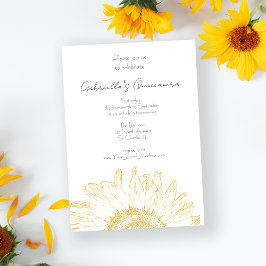 イエローグラフィックサンフラワーキンセアニェラ招待状 招待状