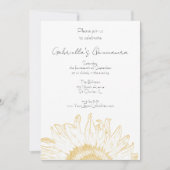 イエローグラフィックサンフラワーキンセアニェラ招待状 招待状 (正面)