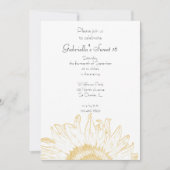 イエローグラフィックサンフラワースウィート16パーティー 招待状 (正面)