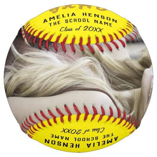 イエローグラードおめでとう卒業写真 ソフトボール (正面)