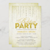 イエローグリッタールックバチェロレッテ招待状 招待状 (正面/裏面)
