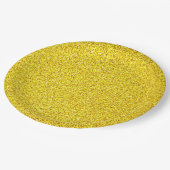 イエローグリッター金ゴールドスパークルウェディング誕生日 ペーパープレート (アングル)