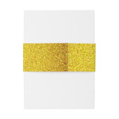 イエローグリッター金ゴールドスパークルウェディング誕生日 招待状ベリーバンド (裏面例)