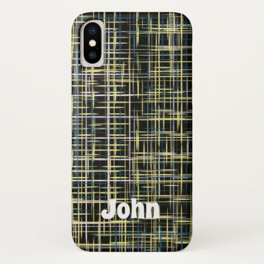 イエローグリッドラインアートパターンiPhone Case-Mate iPhoneケース (裏面)