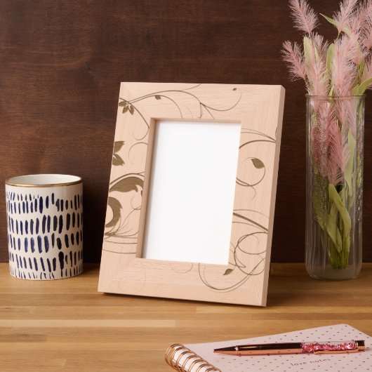 イエローグリーンつる植物 レーザー彫刻フレーム (左)