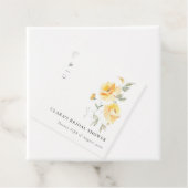 イエローグリーンの水彩ローズフラワー ブライダルシャワー フェイバータグ (インサイチュ)