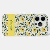 イエローグリーンひまわり水彩フラワー 名前 Case-Mate iPhoneケース (裏面 (横))