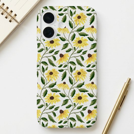 イエローグリーンひまわり水彩風の野の花 Case-Mate iPhoneケース