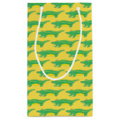 イエローグリーンアリゲーターワニ掛けワニ スモールペーパーバッグ (裏面)