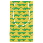 イエローグリーンアリゲーターワニ掛けワニ スモールペーパーバッグ (正面)