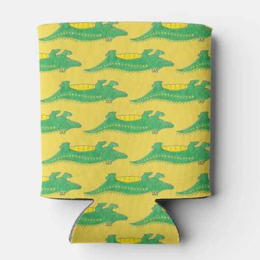 イエローグリーンアリゲーターワニ掛けワニ 缶クーラー (裏面)