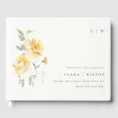 イエローグリーンウォーターバラフラワーバンチ結婚ーズ ゲストブック (正面)