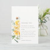 イエローグリーンウォーターバラフラワーバンチ結婚ーズ サンキューカード (スタンド正面)